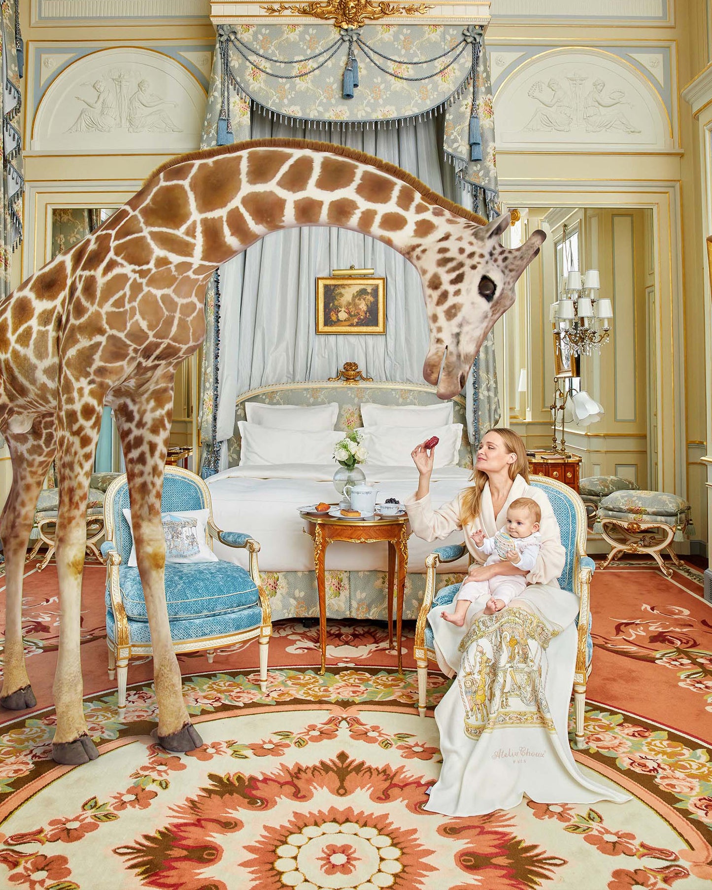 Atelier Choux Paris: Carré - Carousel Pink Swaddle