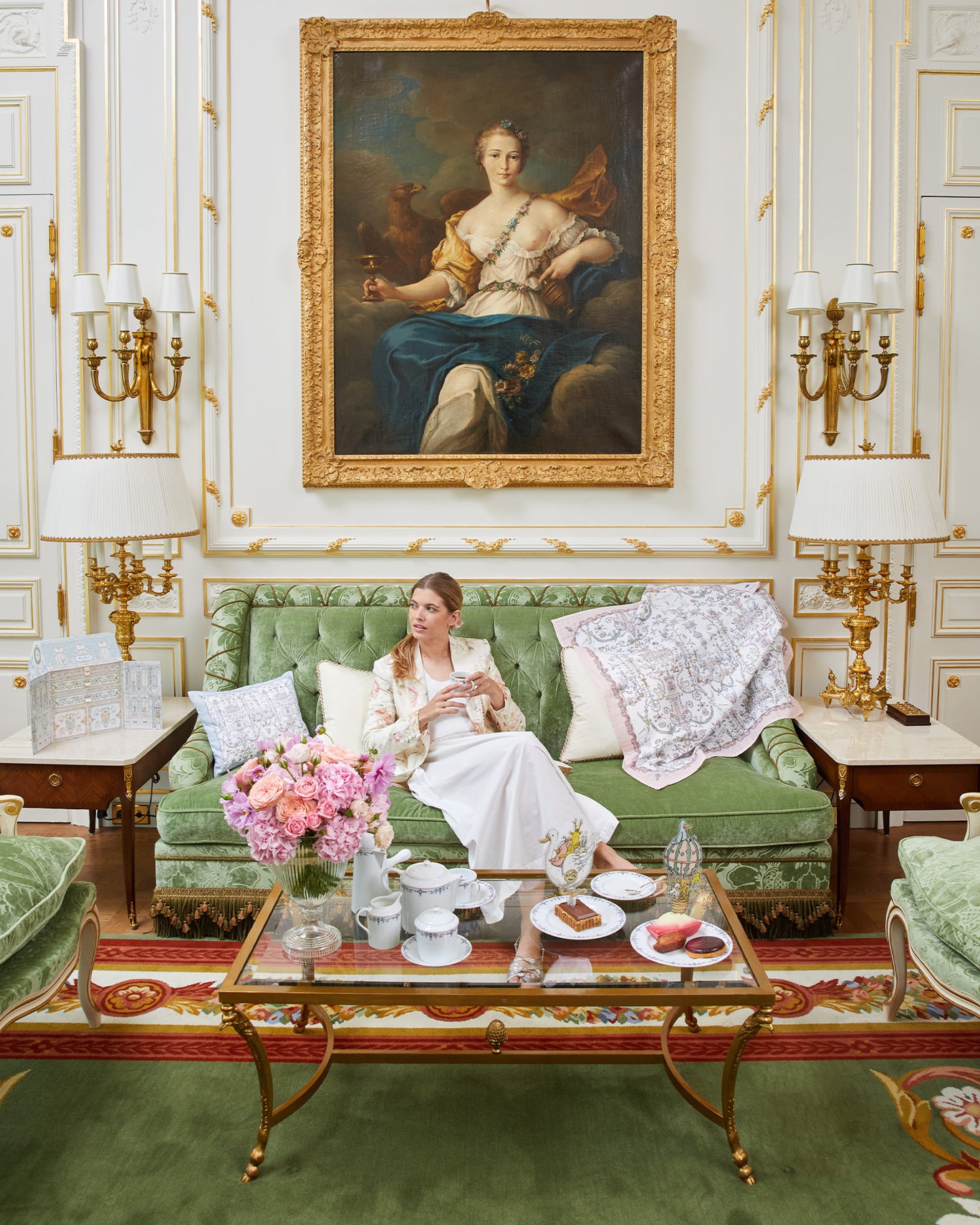 Atelier Choux Paris: Carré -Toile de Jouy Pink - Atelier Choux et Caitlin Wilson