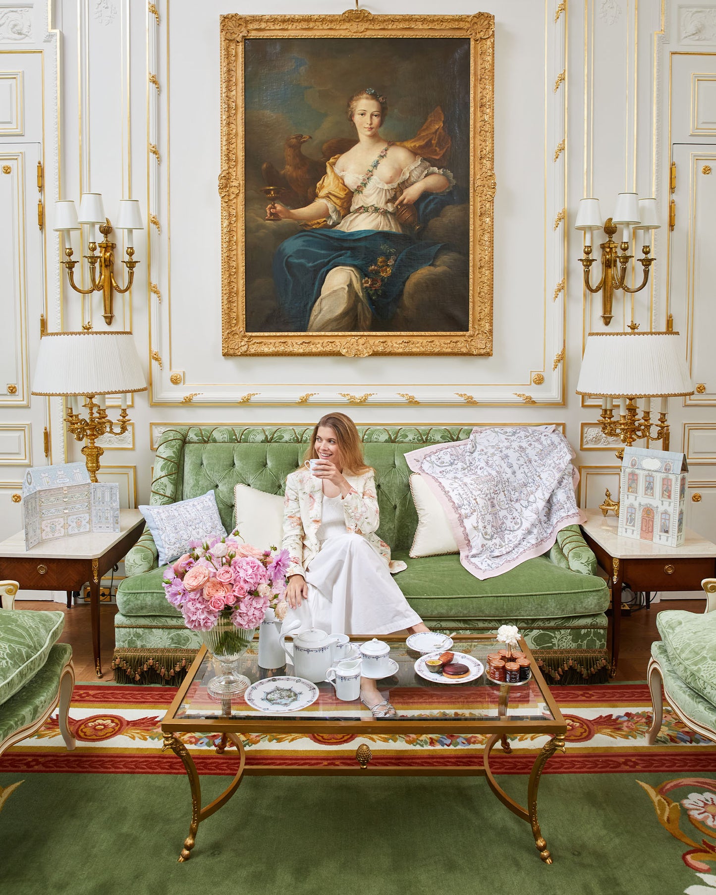 Atelier Choux Paris: Carré -Toile de Jouy Pink - Atelier Choux et Caitlin Wilson