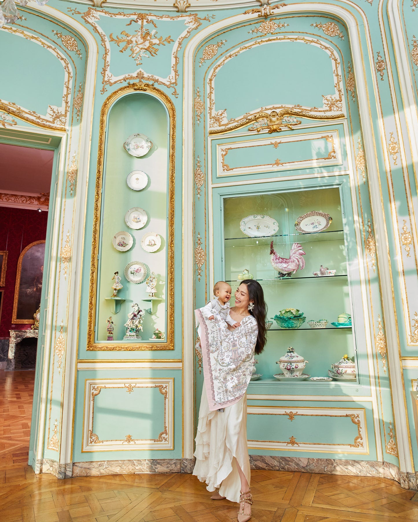 Atelier Choux Paris: Carré -Toile de Jouy Pink - Atelier Choux et Caitlin Wilson