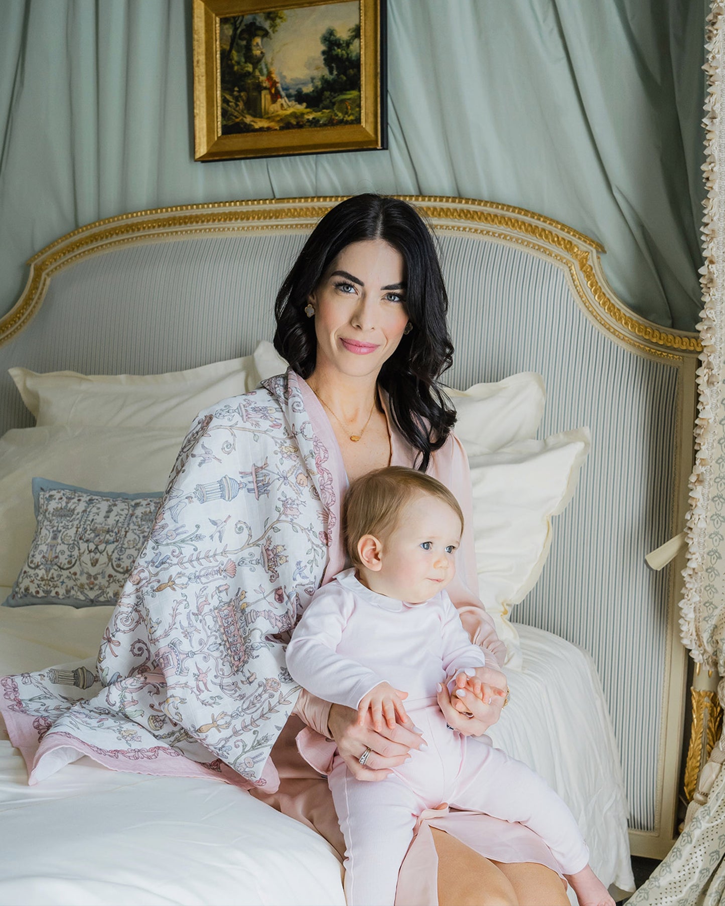 Atelier Choux Paris: Carré -Toile de Jouy Pink - Atelier Choux et Caitlin Wilson