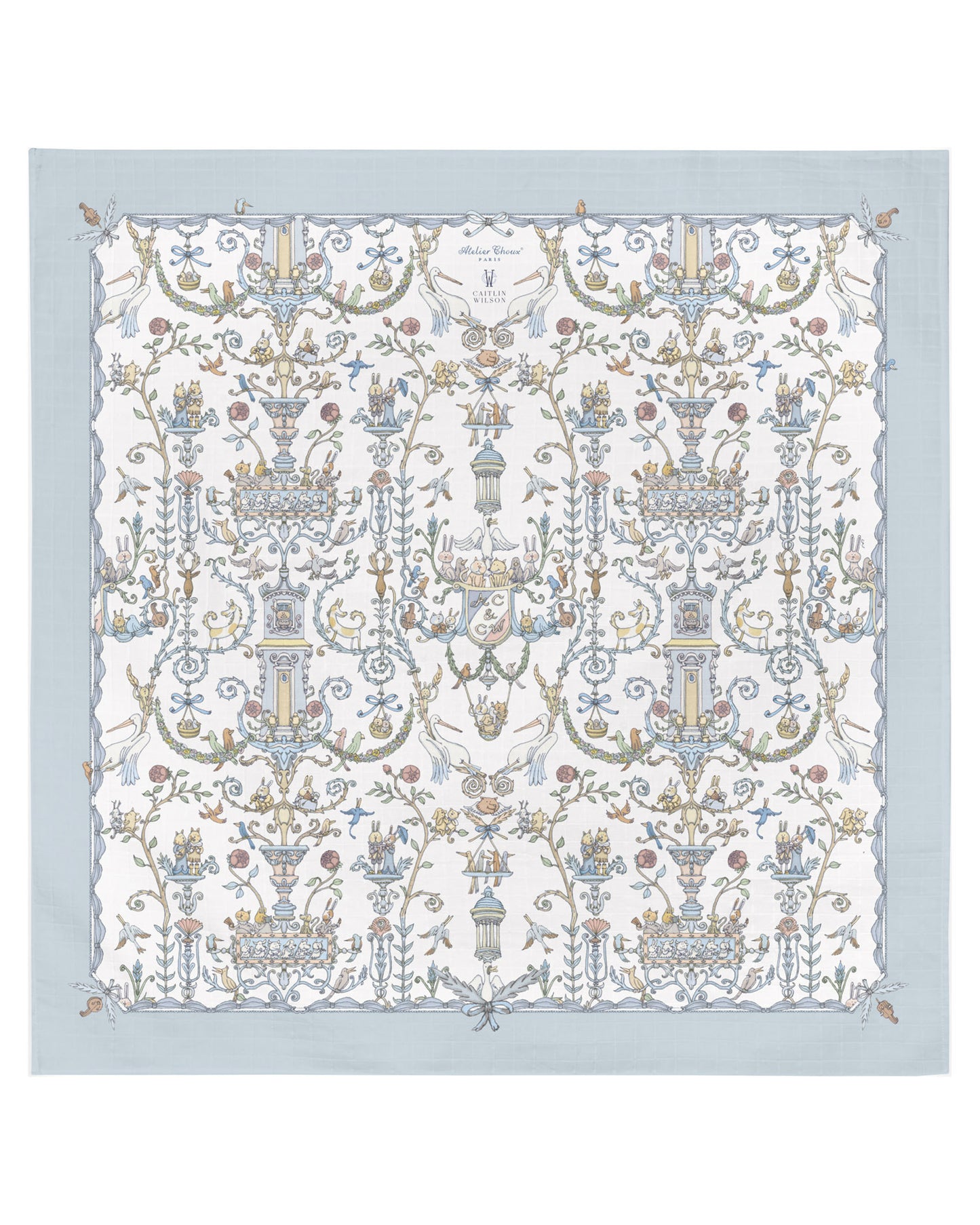 Atelier Choux Paris: Carré -Toile de Jouy Blue - Atelier Choux et Caitlin Wilson