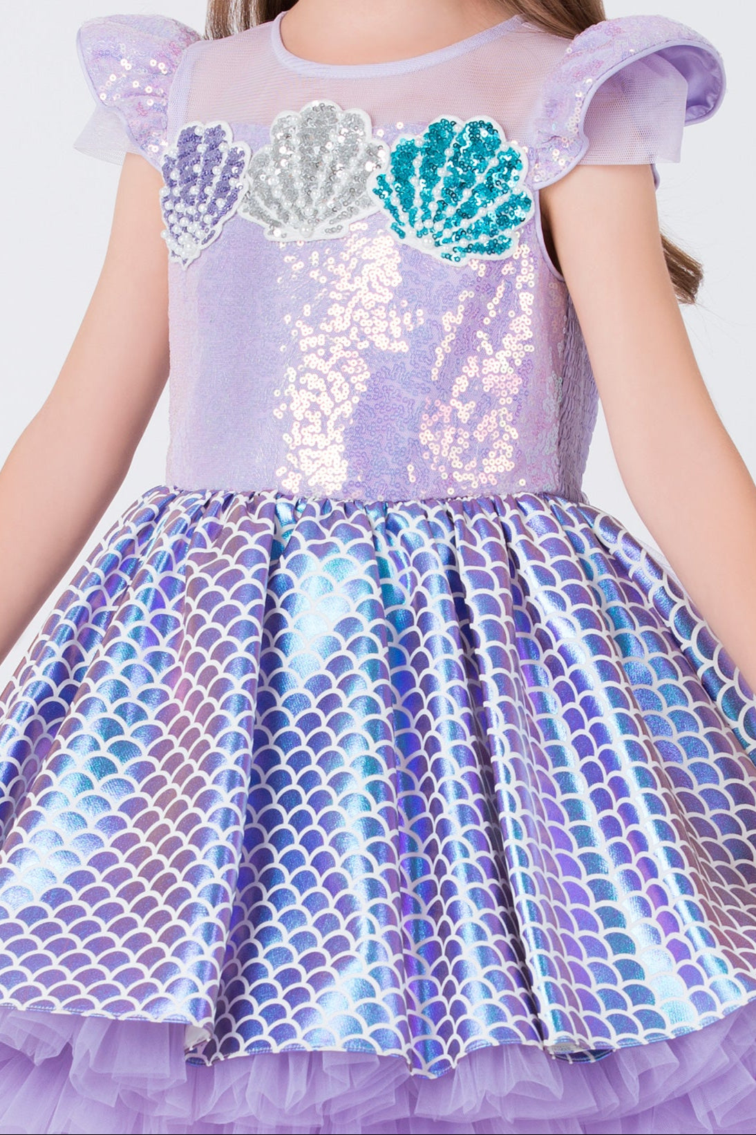 Sofia Baby Mermaid dress with detachable tulle fin- Blue