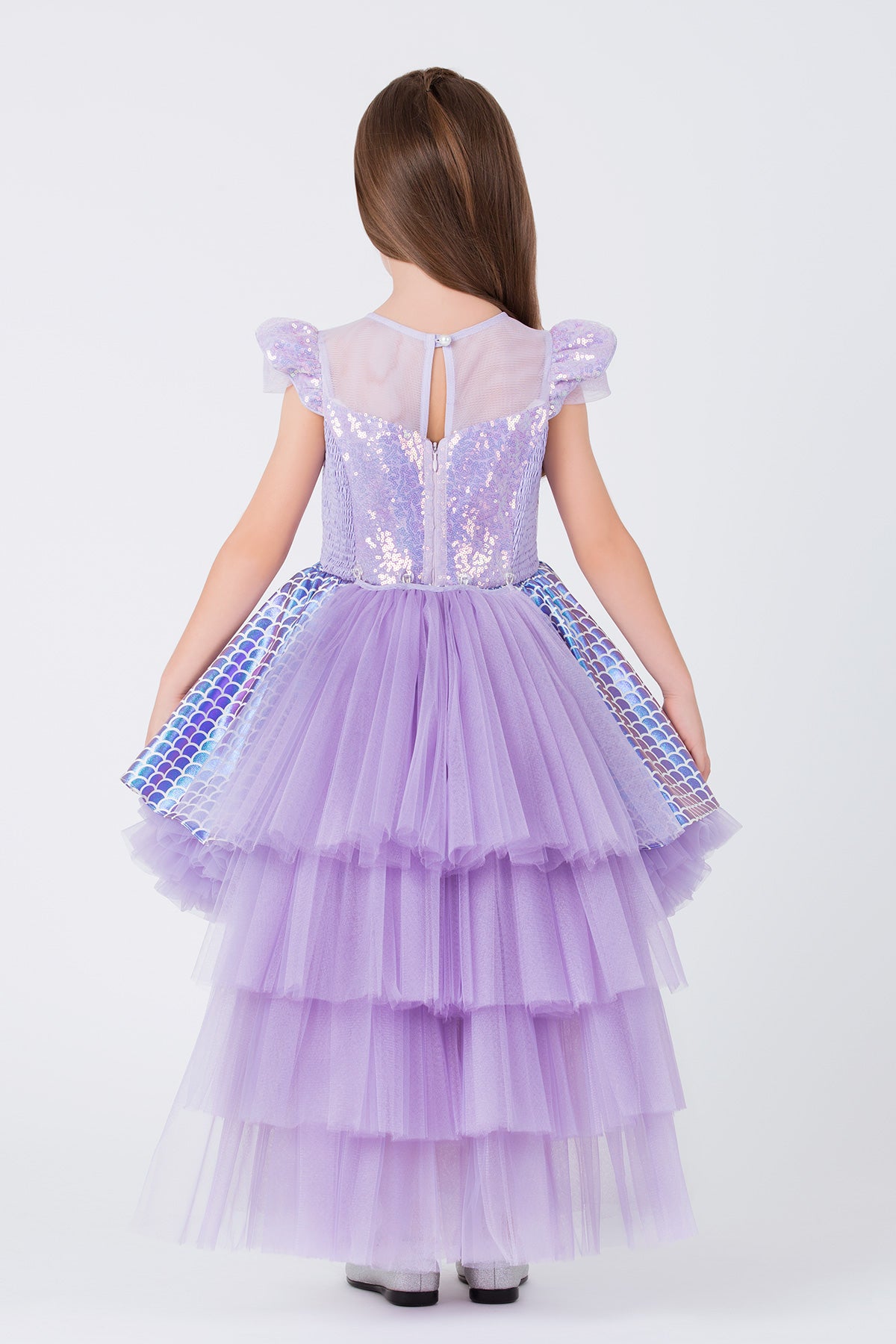 Sofia Baby Mermaid dress with detachable tulle fin- Blue