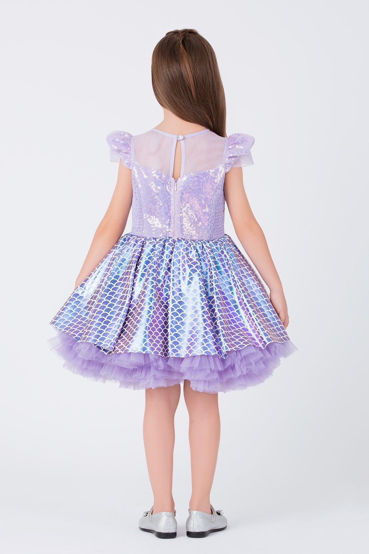 Sofia Baby Mermaid dress with detachable tulle fin- Blue