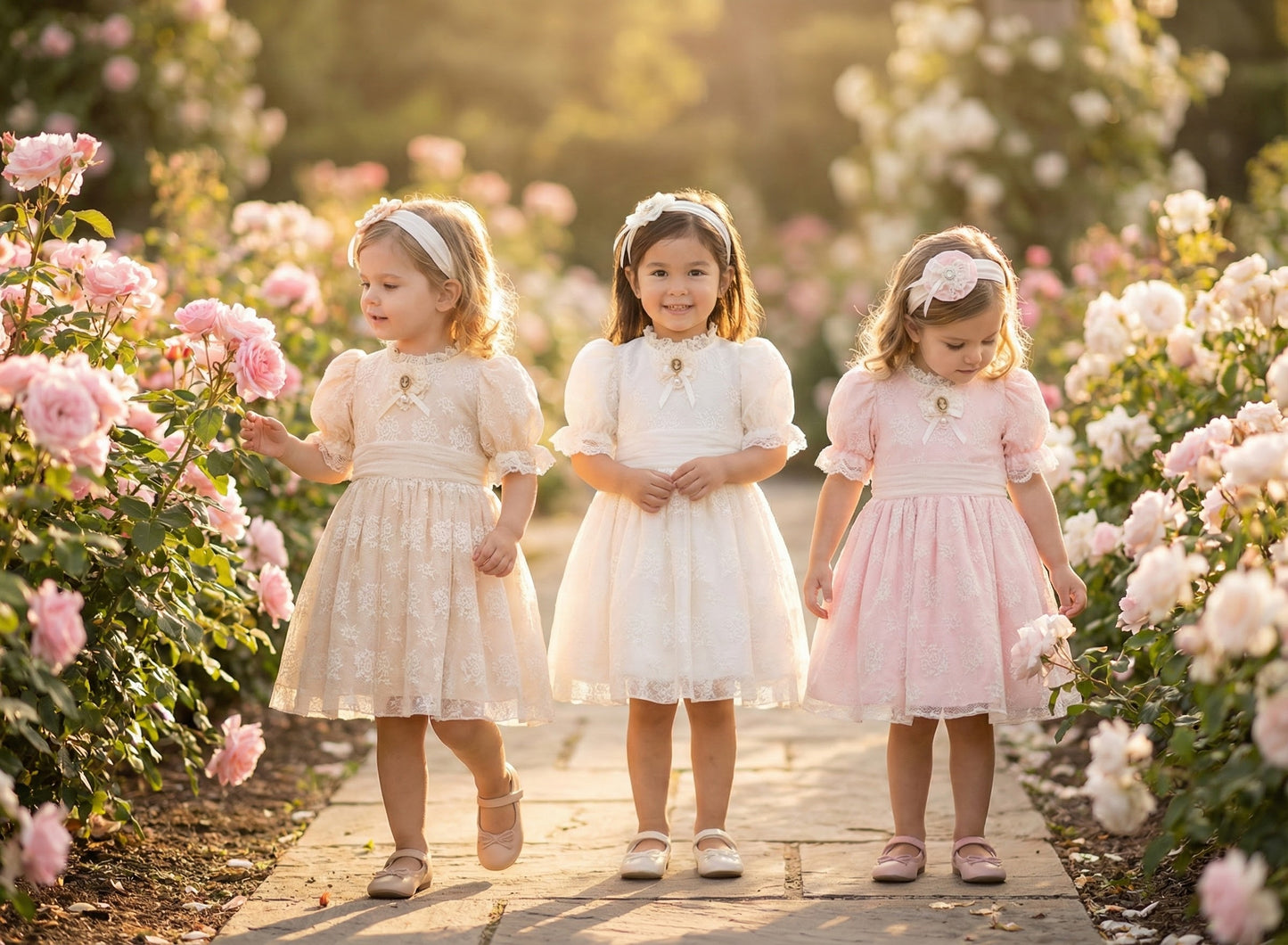 Sofia Baby Vintage Lace Dress- Blush Pink