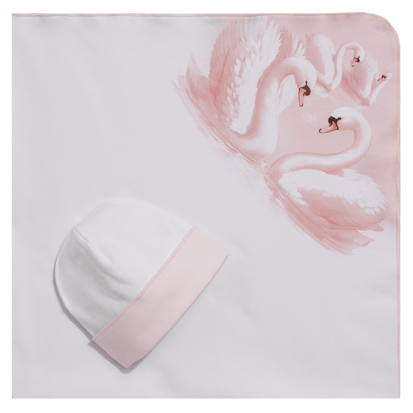 Luxury Set (swaddle and hat) "ALI" Pink