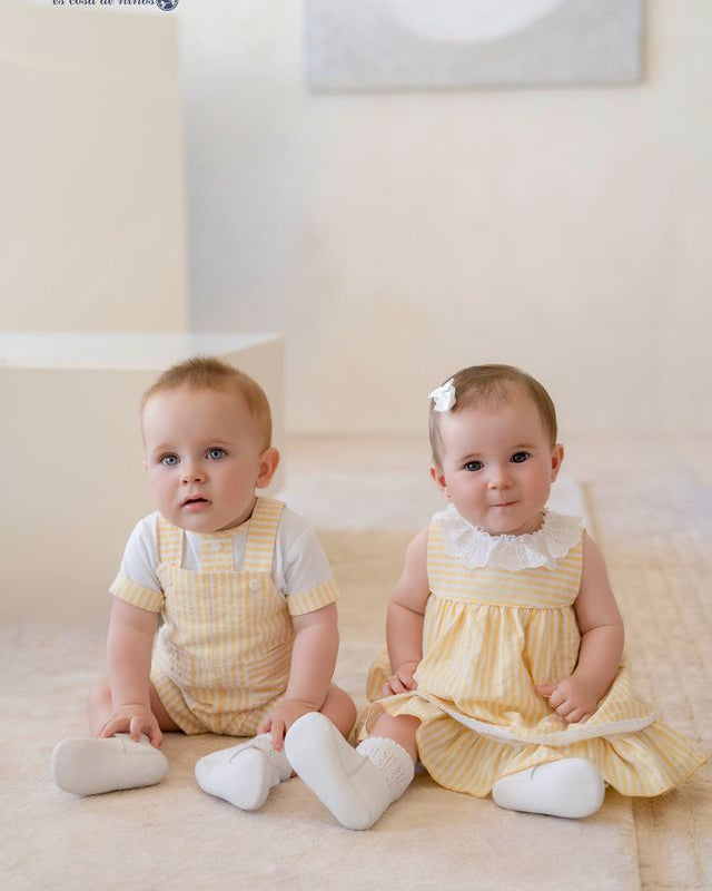 Miranda-Baby Boy T-shit with Dungarees Yellow