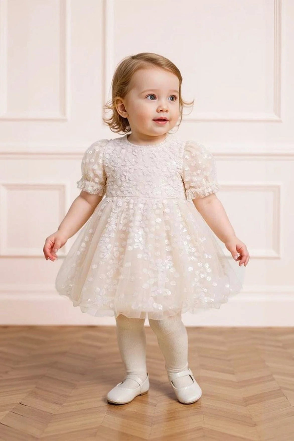 Needle & Thread : Confetti Baby Dress Cream