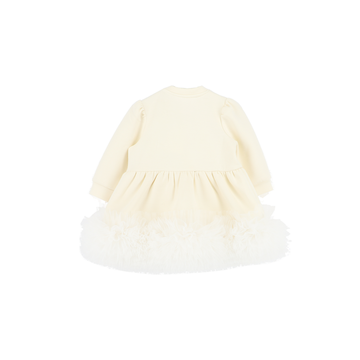Angel's Face: DAWN L/S TULLE TRIM BABY DRESS VANILLA