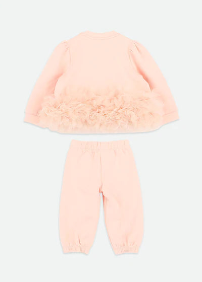 Angels' Face: DEONNE TULLE TRIM BABY TRACKSUIT BLUSH PINK