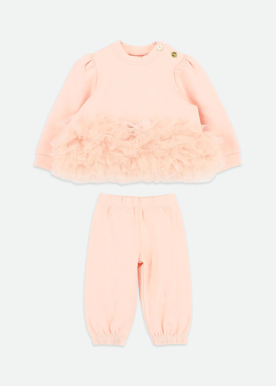 Angels' Face: DEONNE TULLE TRIM BABY TRACKSUIT BLUSH PINK
