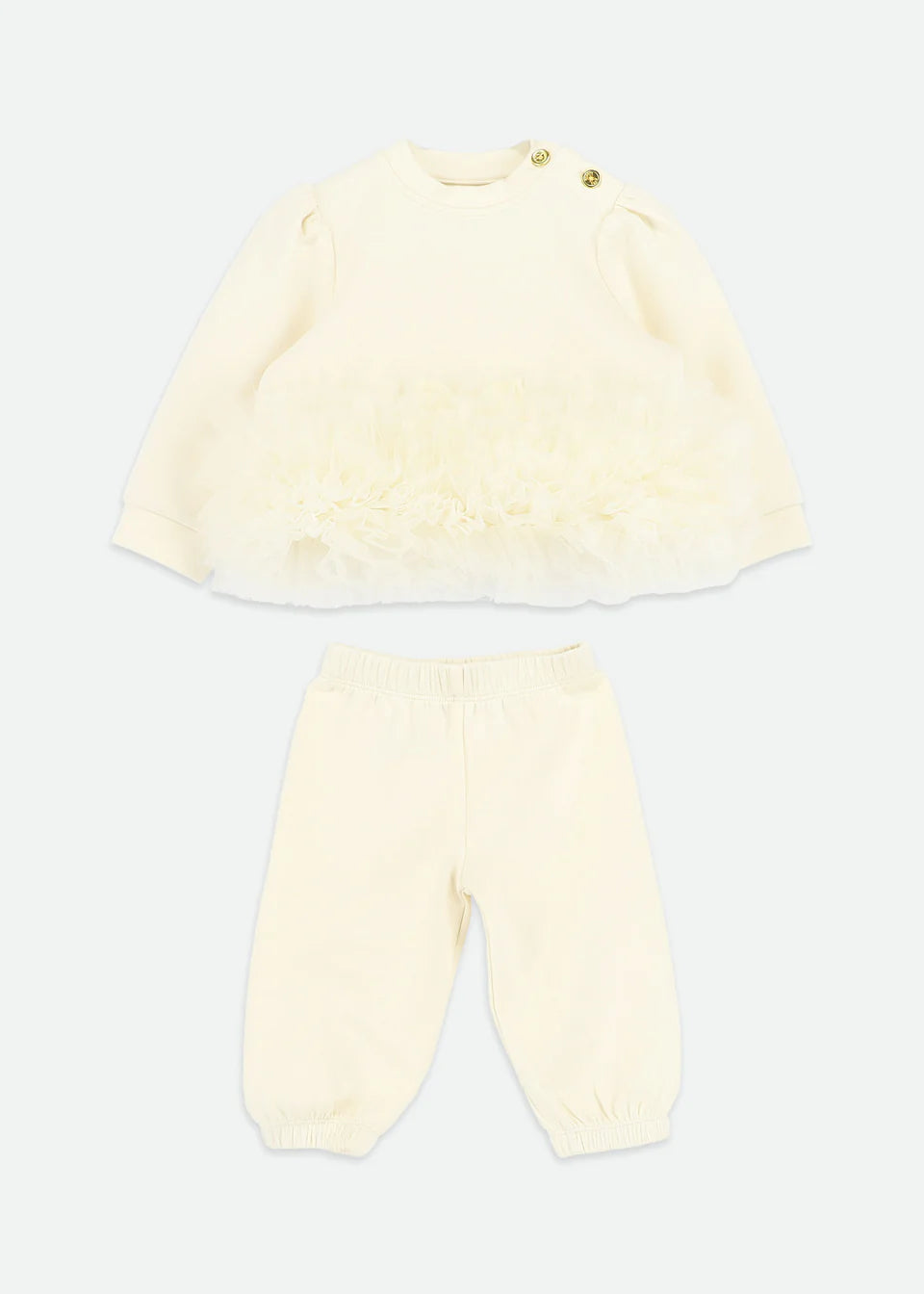 Angel's Face: DEONNE TULLE TRIM BABY TRACKSUIT VANILLA
