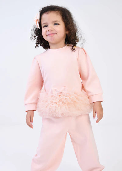 Angels' Face: DEONNE TULLE TRIM BABY TRACKSUIT BLUSH PINK