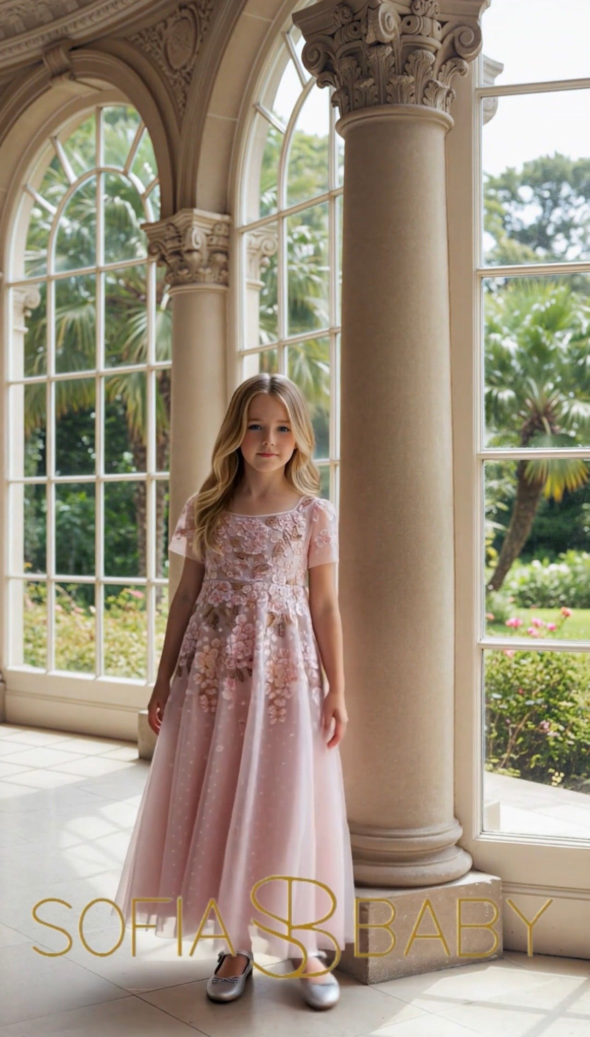 Needle & Thread: WISTERIA DOT SHORT SLEEVE KIDS GOWN