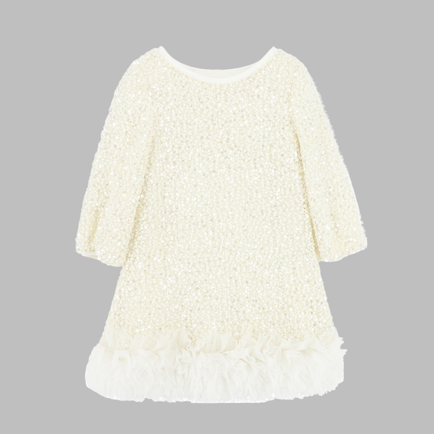 Angel's Face: JEANETTE BOUCLE SEQUIN DRESS SNOWDROP