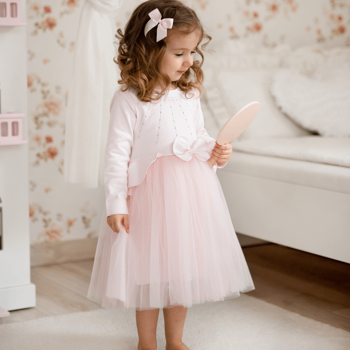 Long sleeve Dress "PRINCESS" PINK