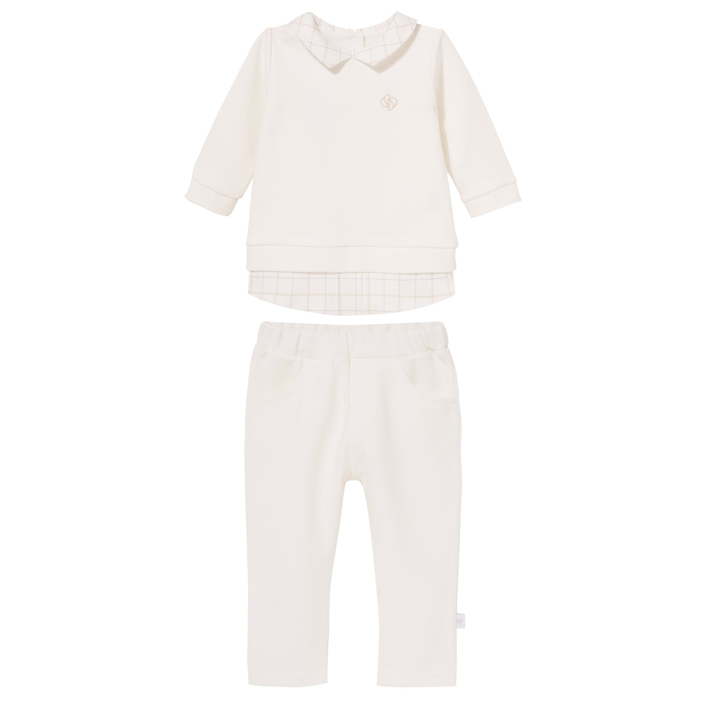 Luxury Set 2 pcs (T-shirt, pants) "MAX" Ivory