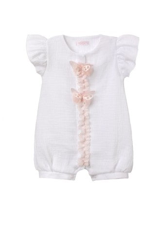 Luxury Shorty Babygrow MUSLINKA White