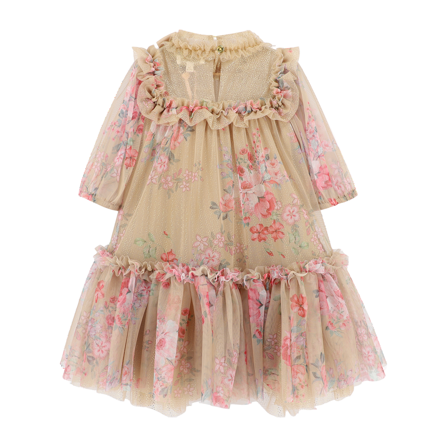 Angel's Face: MYRTISA FLOWER TULLE DRESS SAND