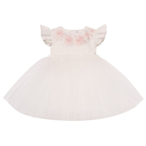 Luxury collection: Short-sleeve Dress Ivory "NEL"