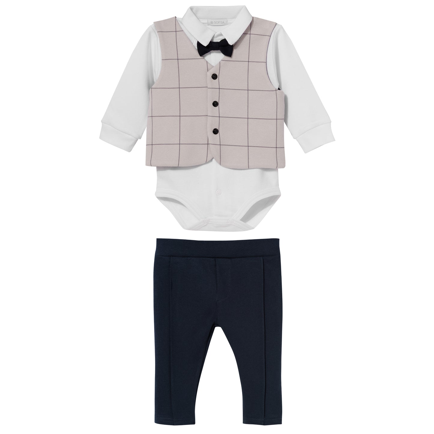 Set 3 pcs (bodysuit, vest, trousers)"SAMUEL" Grey