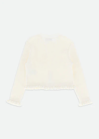 Angel's Face: TYLER RIBBED CARDIGAN VANILLA