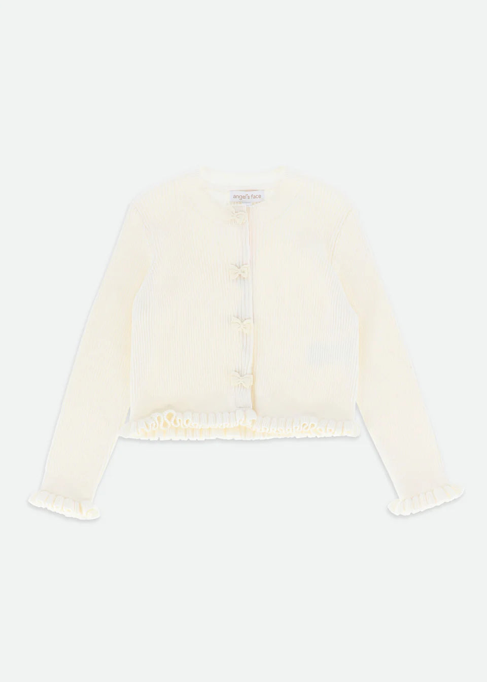 Angel's Face: TYLER RIBBED CARDIGAN VANILLA