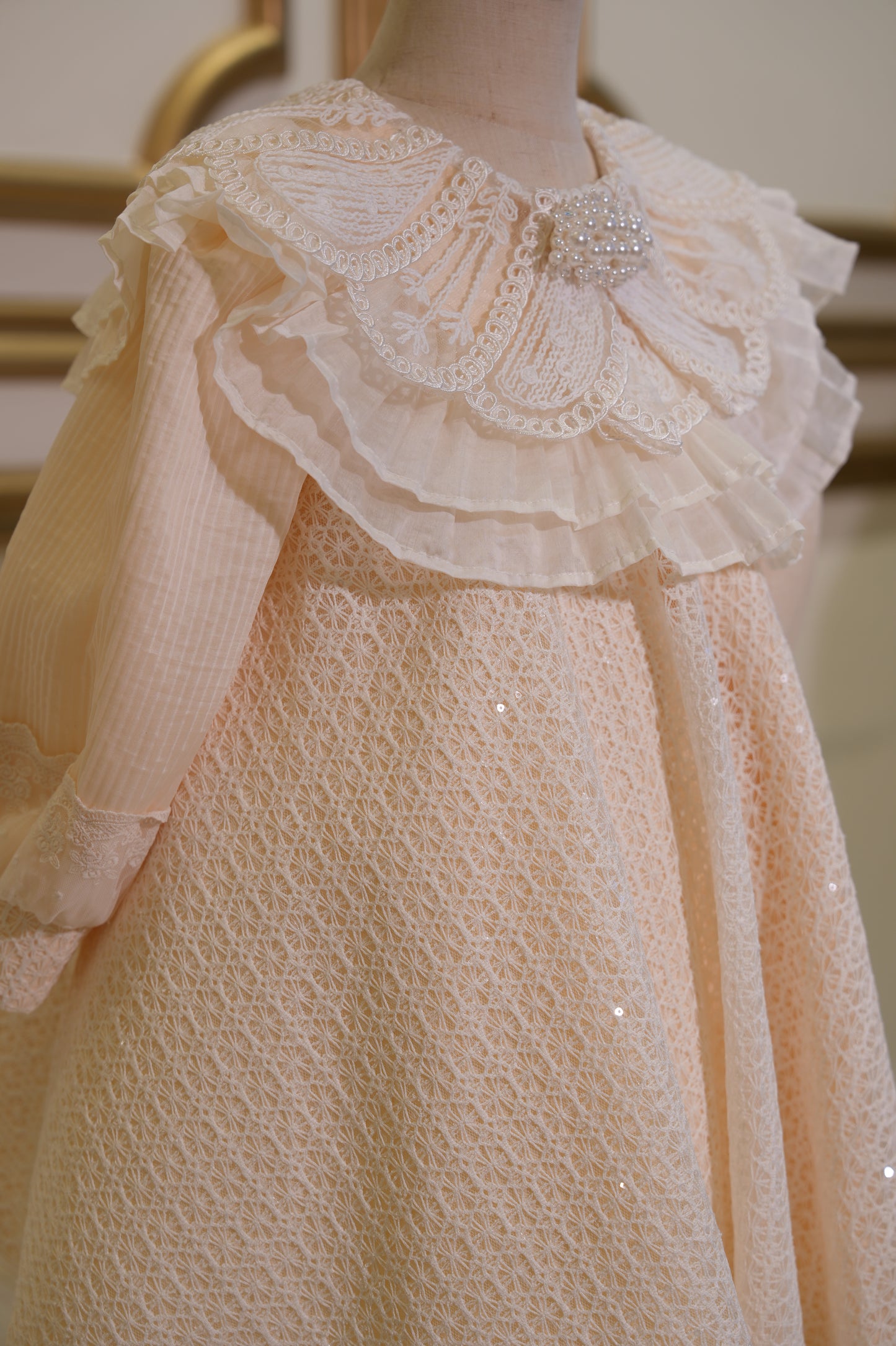 Sofia Baby Luxury Vintage Heirloom Beige Dress