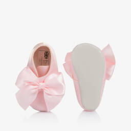 Baby Girls Pink Patent-Pre walker Boots with Satin