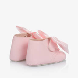 Baby Girls Pink Patent-Pre walker Boots with Satin