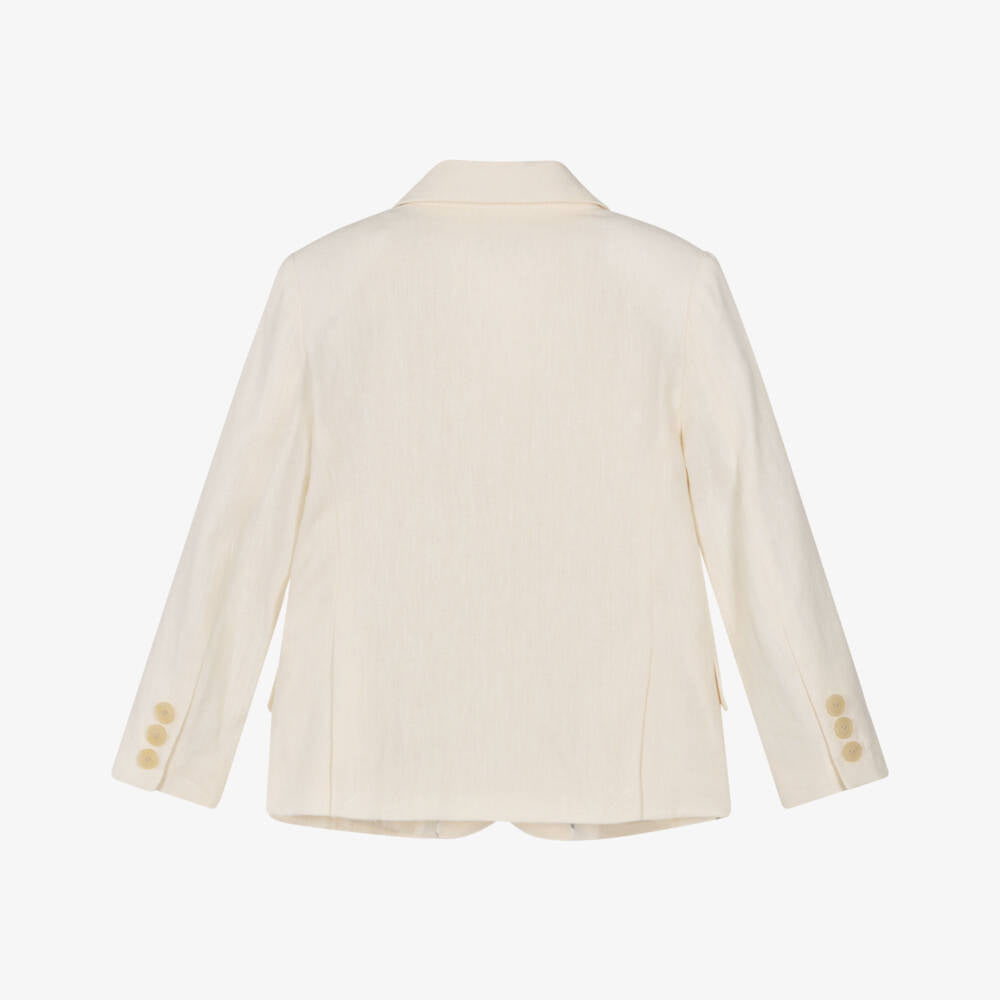 MIranda-Boys Ivory Linen & Cotton Blazer Ivory
