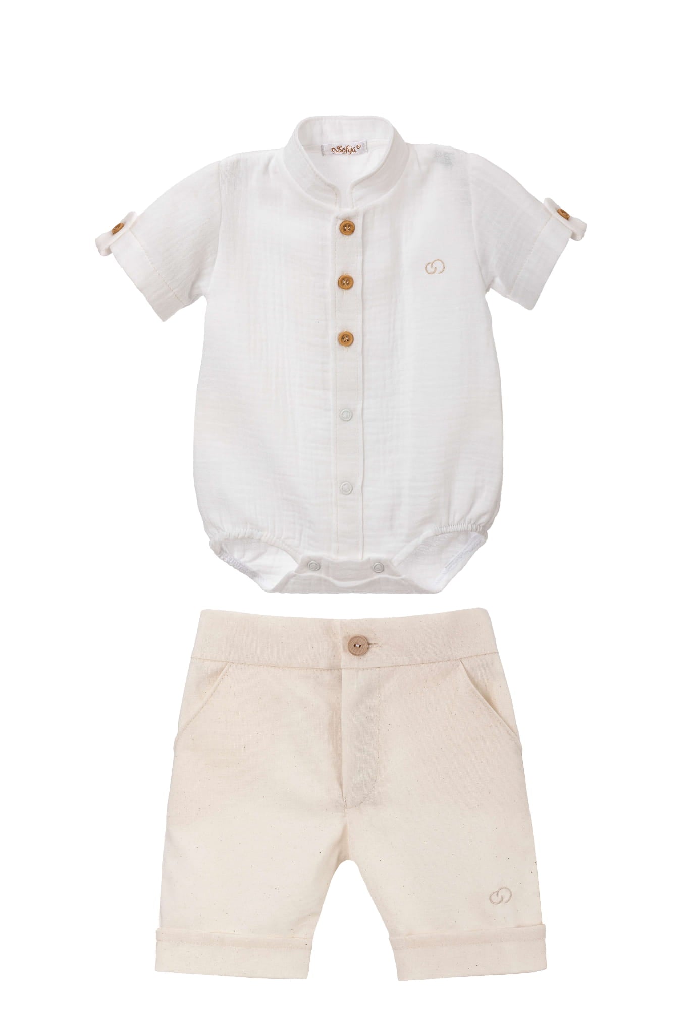 2pc-Set - Muslinek Boys Bodysuit & Pants