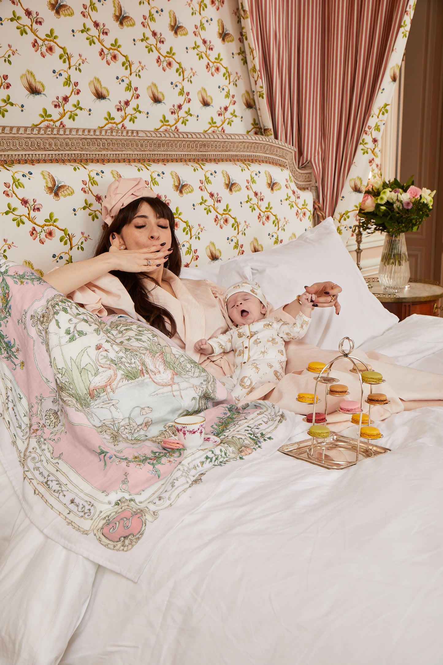 Atelier Choux Paris: Carré Tapestry Pink on Pink