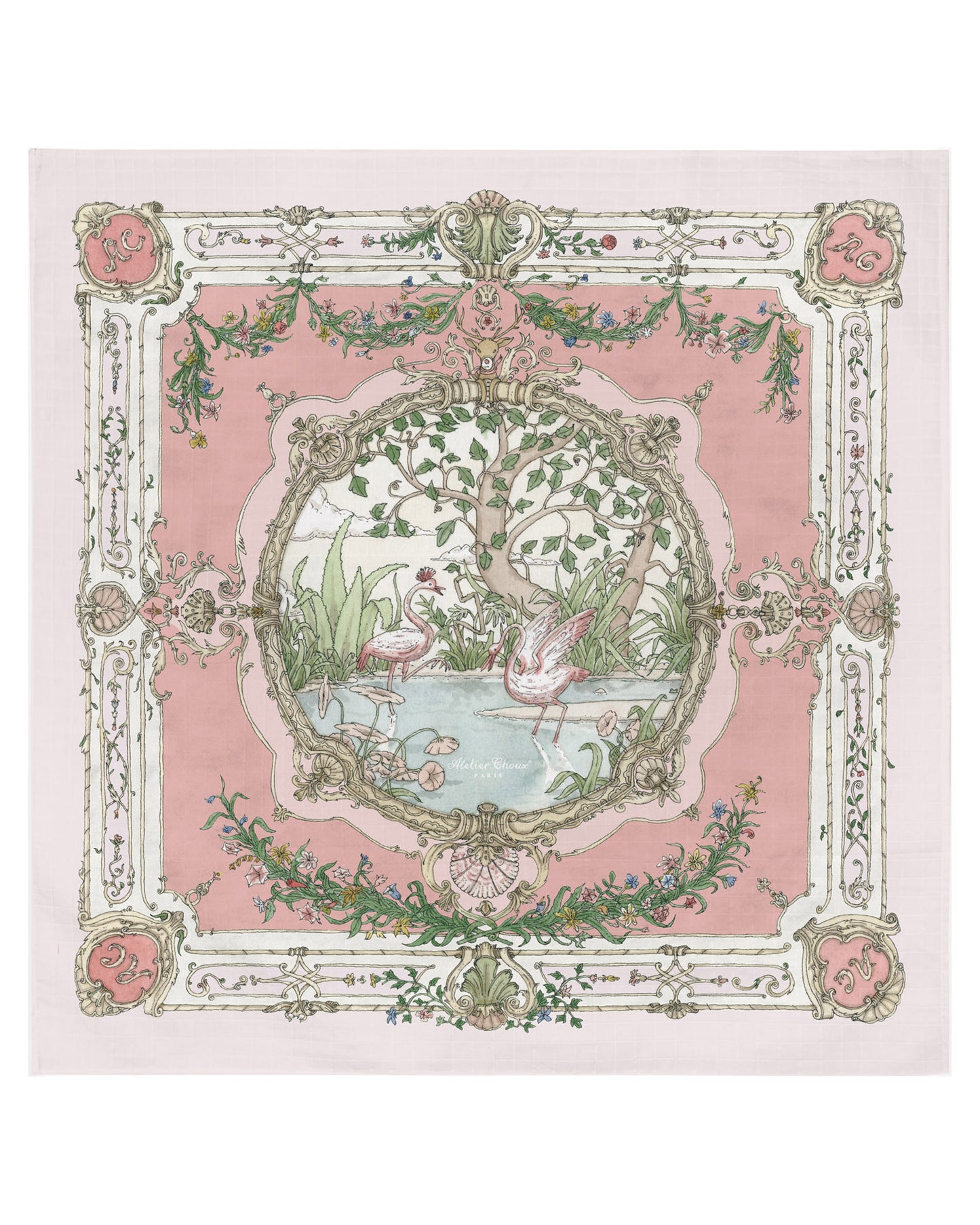 Atelier Choux Paris: Carré Tapestry Pink on Pink