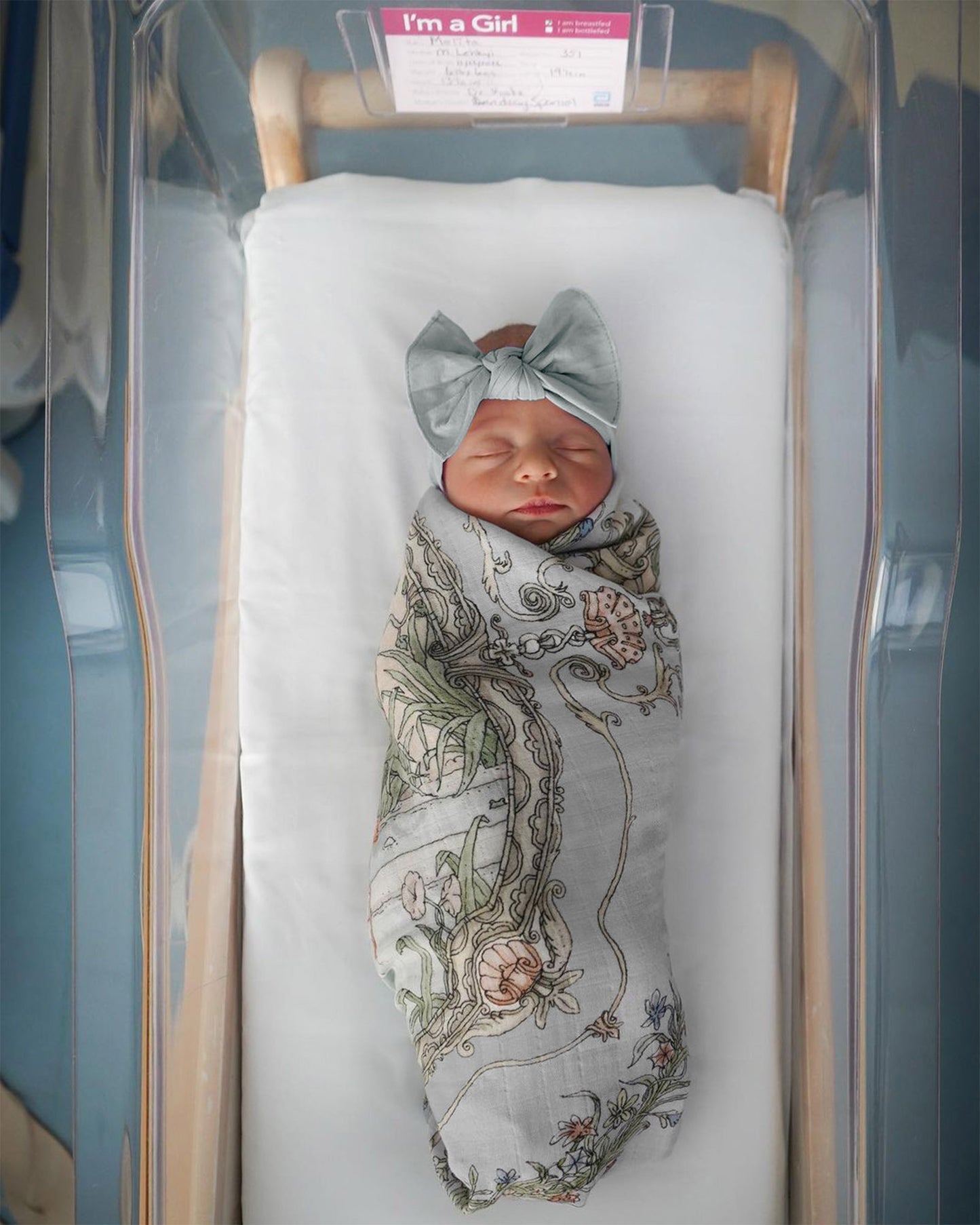 Atelier Choux Paris: Carré - Tapestry Olive Green Swaddle