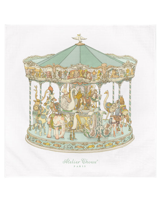 Atelier Choux Paris: Carré Carousel Olive Green