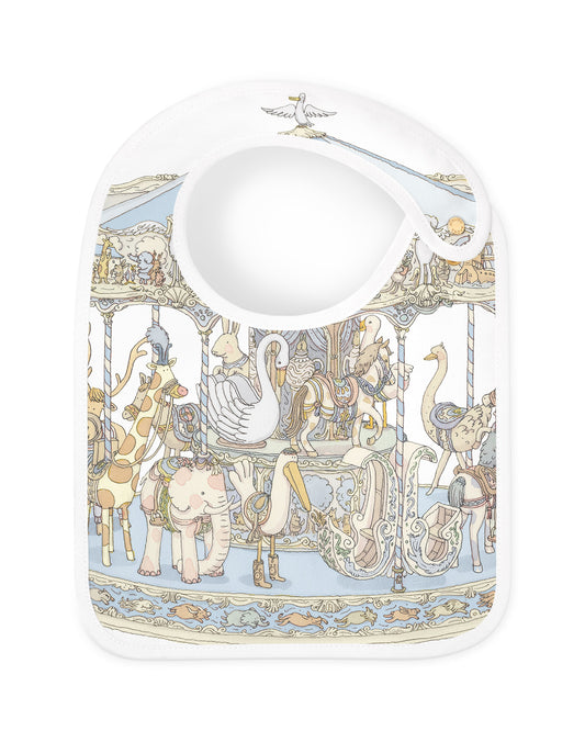 Atelier Choux Paris: Satin bib - Carousel Blue