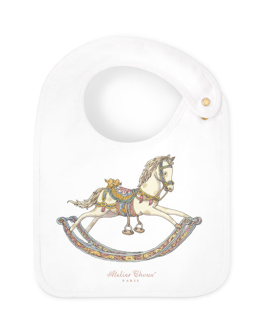 Atelier Choux Paris: Satin bib Rocking Horse