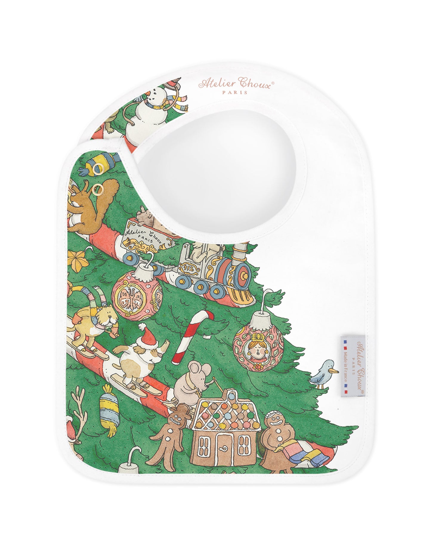 Atelier Choux Paris: Satin bib Christmas