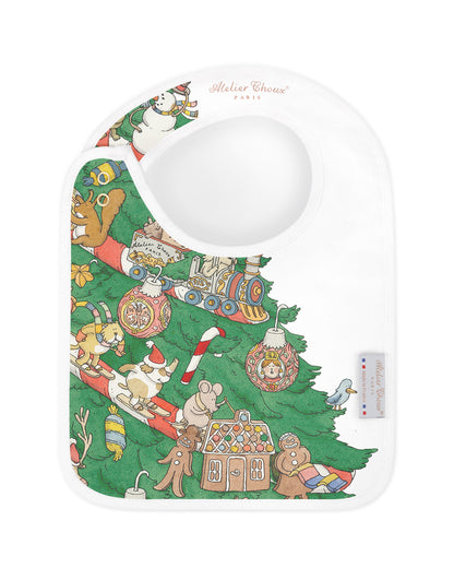 Atelier Choux Paris: Satin bib Christmas