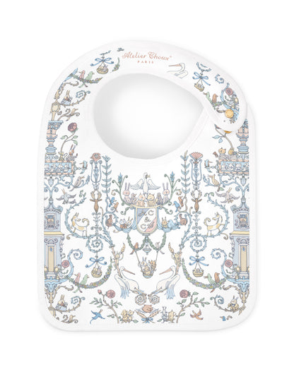 Atelier Choux Paris: Satin bib – Toile de Jouy Blue - Atelier Choux et Caitlin Wilson