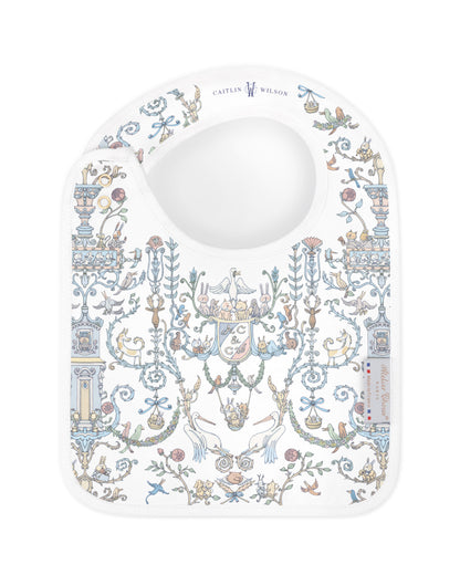 Atelier Choux Paris: Satin bib – Toile de Jouy Blue - Atelier Choux et Caitlin Wilson