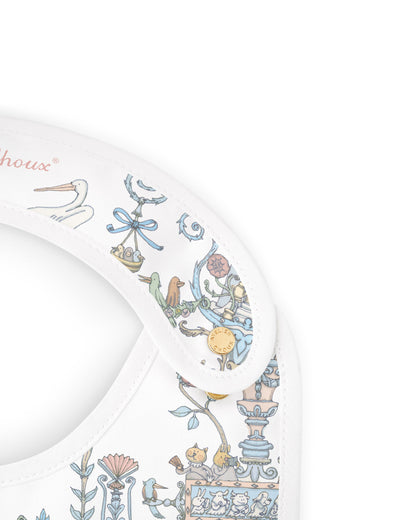 Atelier Choux Paris: Satin bib – Toile de Jouy Blue - Atelier Choux et Caitlin Wilson