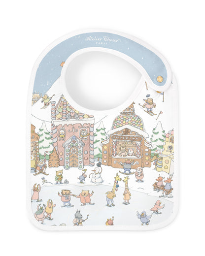 Atelier Choux Paris: Satin bib Winter wonderland