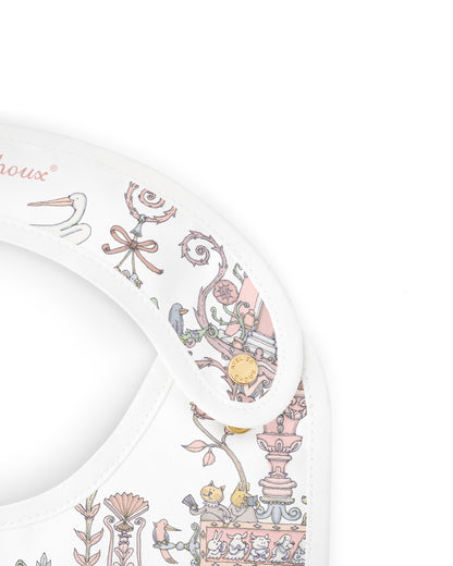 Atelier Choux Paris: Satin Bib - Toile de Jouy Pink- Atelier Choux et Caitlin Wilson