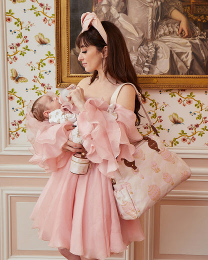 Atelier Choux Paris: Changing Bag- Hot air Balloons Jacquard Pink