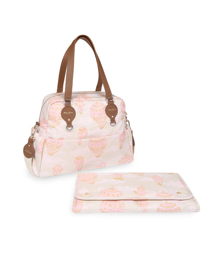 Atelier Choux Paris: Changing Bag- Hot air Balloons Jacquard Pink