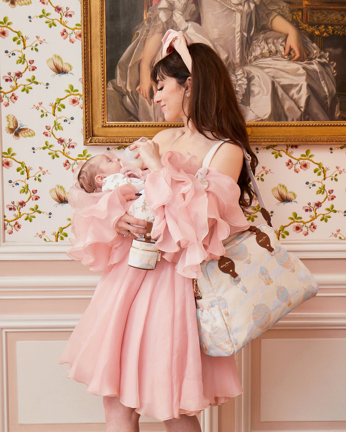 Atelier Choux Paris: Changing Bag- Hot air Balloons Jacquard Blue