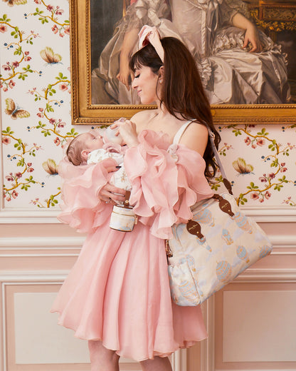 Atelier Choux Paris: Changing Bag- Hot air Balloons Jacquard Blue